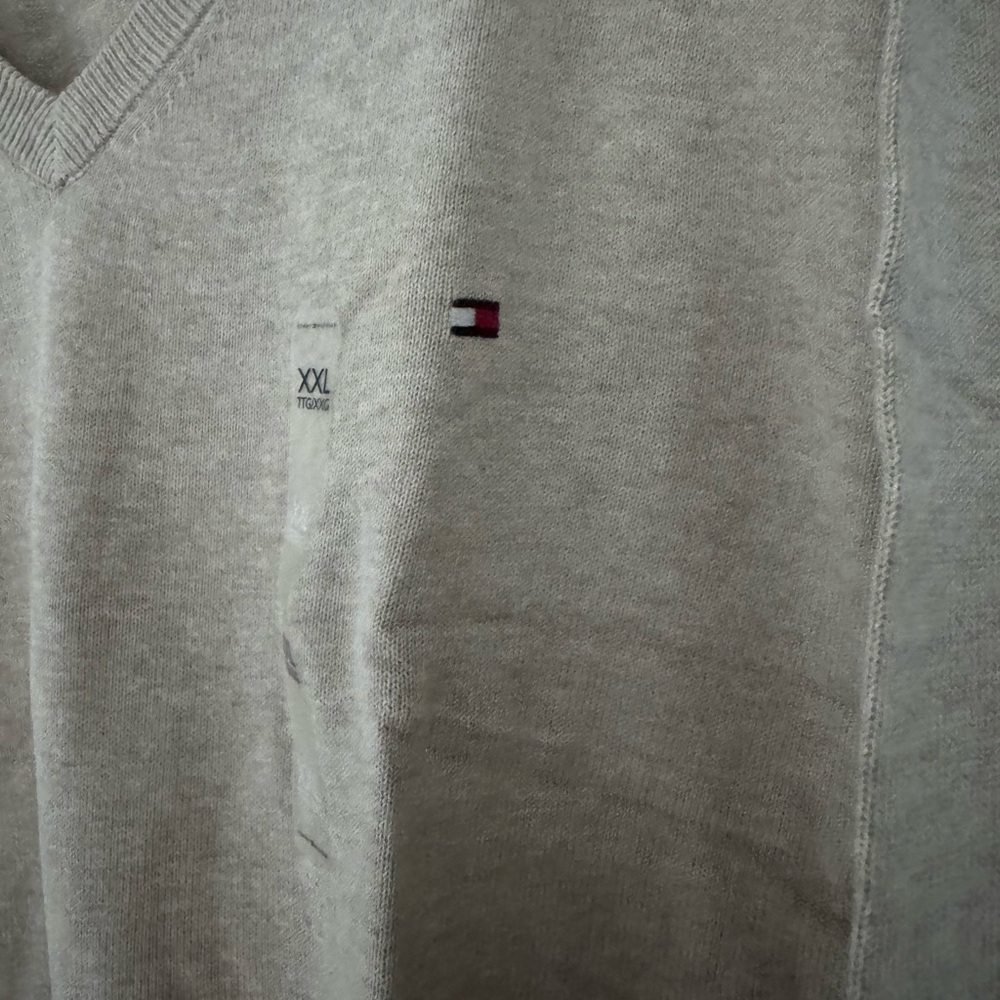 Tommy Hilfiger Light Tan V-Neck Sweater - Picture 3 of 5